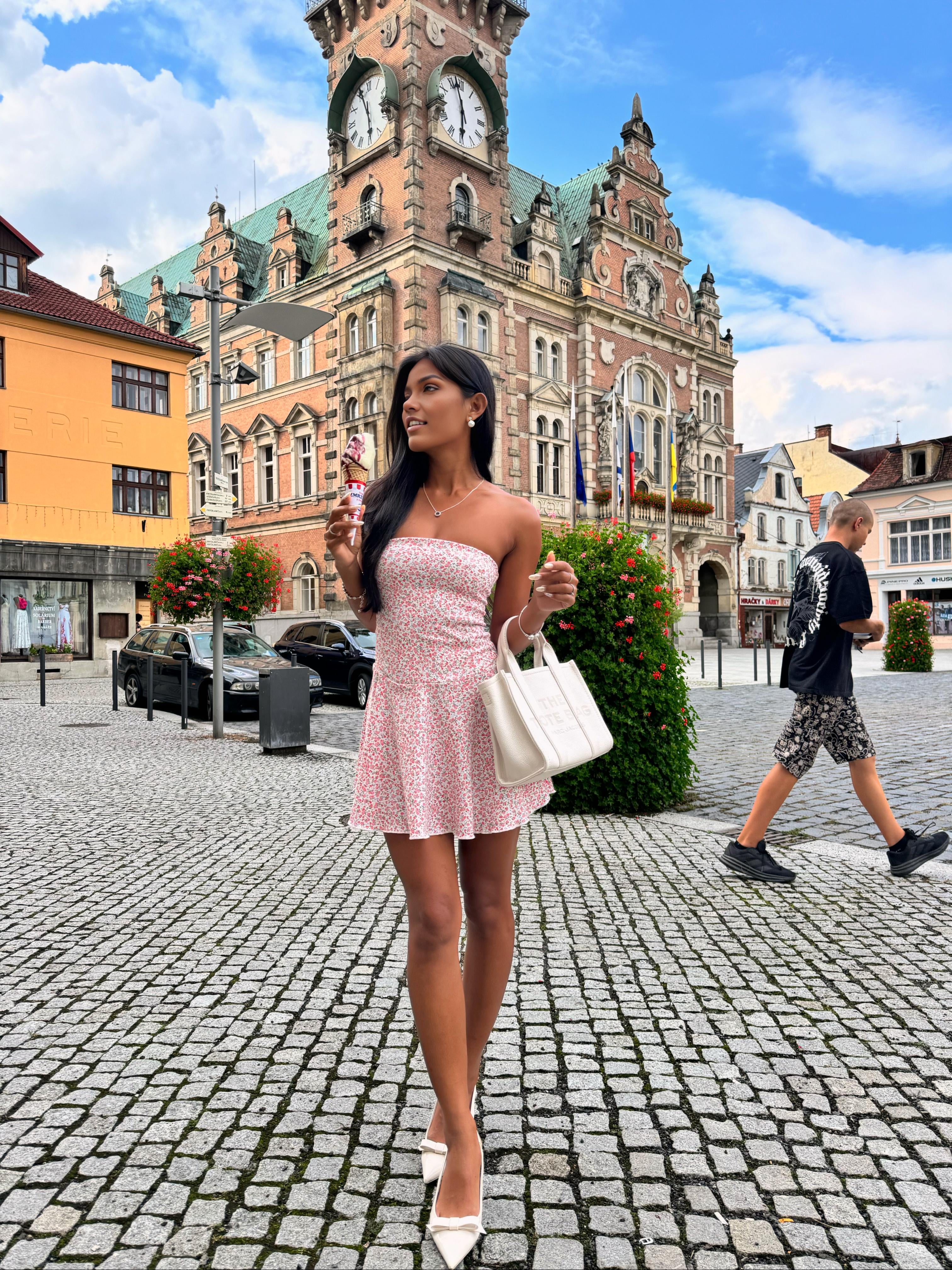 Floral Mini Dress Town Square Ice Cream Cone