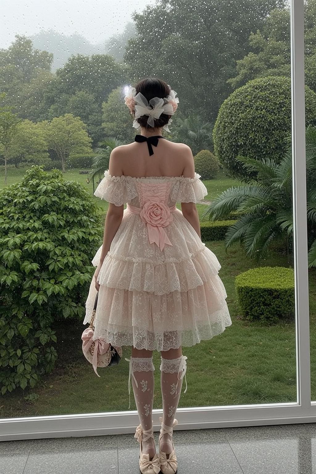 Lace Skirt Garden Pose