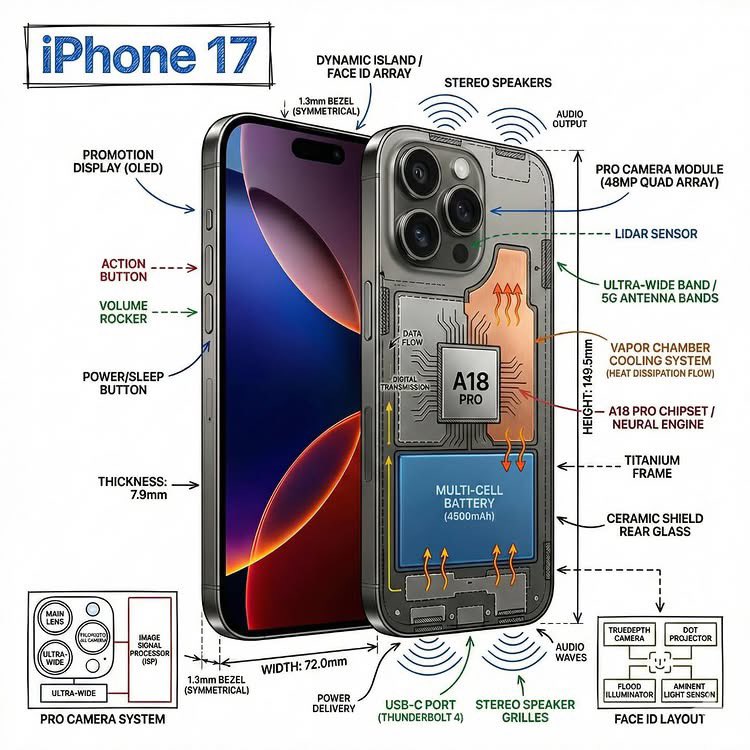 Photorealistic image of an object annotated with black ink-style technical drawings and dimensions on a white background.