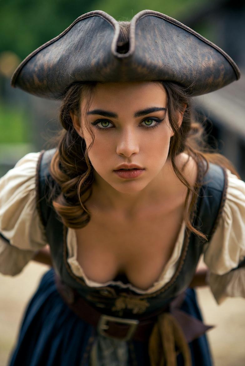 Pirate Hat Peasant Blouse Leather Bodice Outdoor