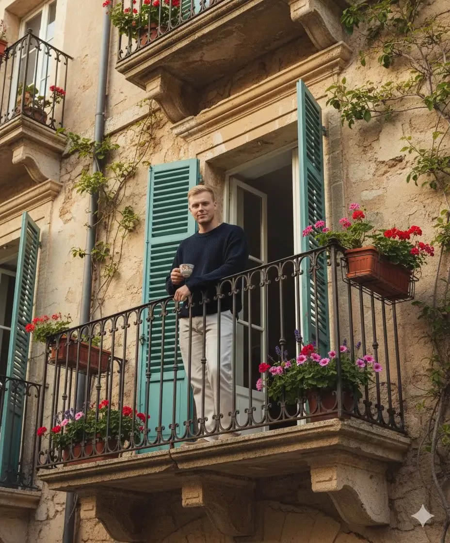 Earrings In Balcony Portrait