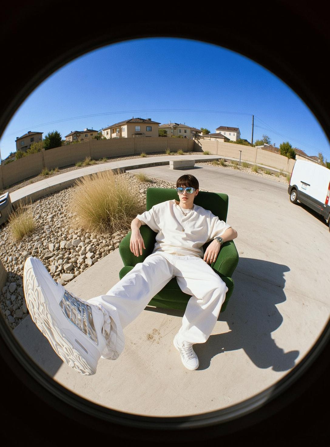 Armchair On Street Cream Set
