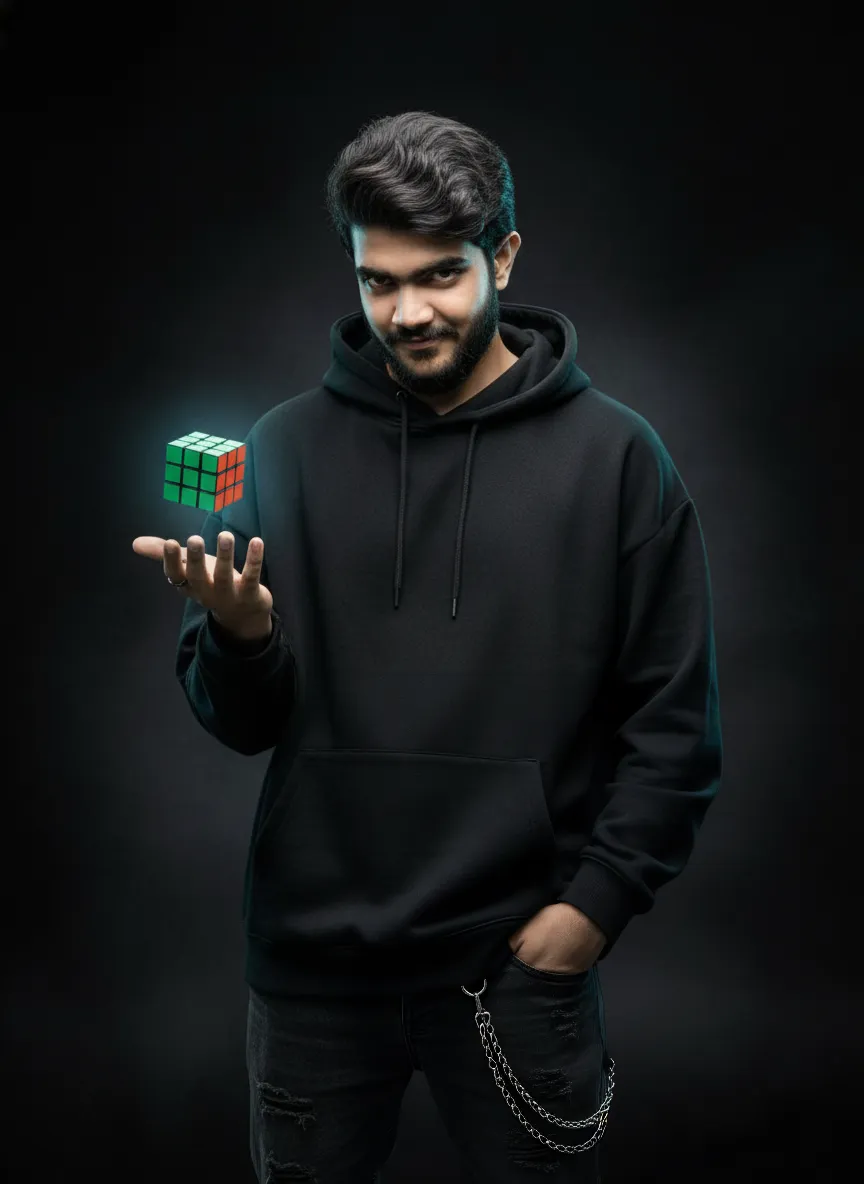 Hacker With A Floating Cube