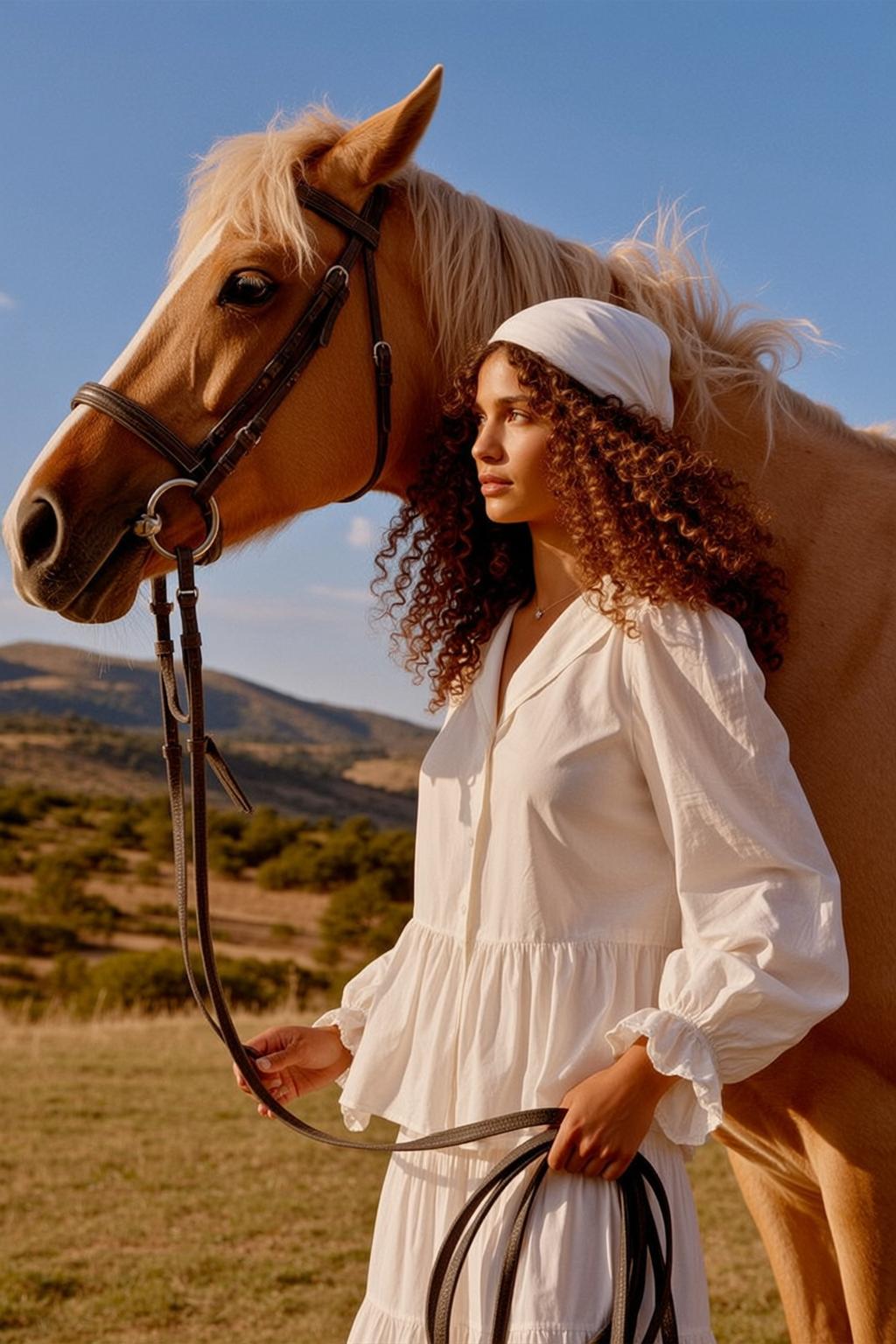 Ruffle Blouse Horse Reins Hills