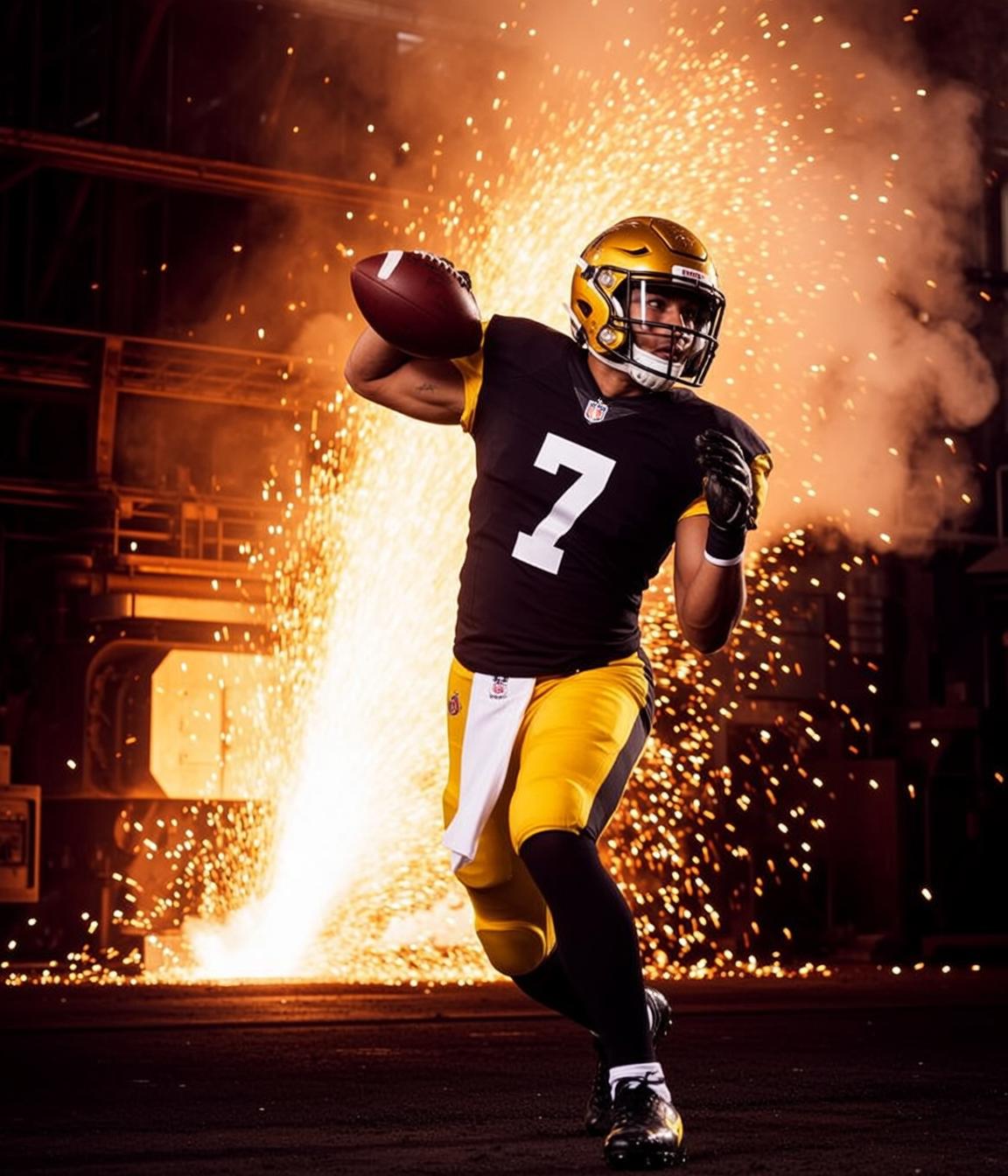 Football Throwing Action Shot