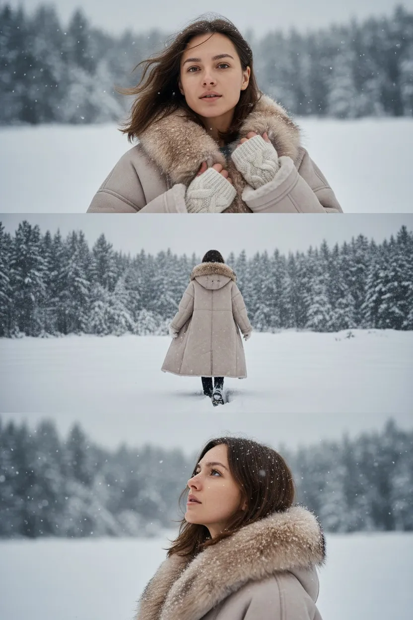 Winter Fashion Editorial In Three Frames