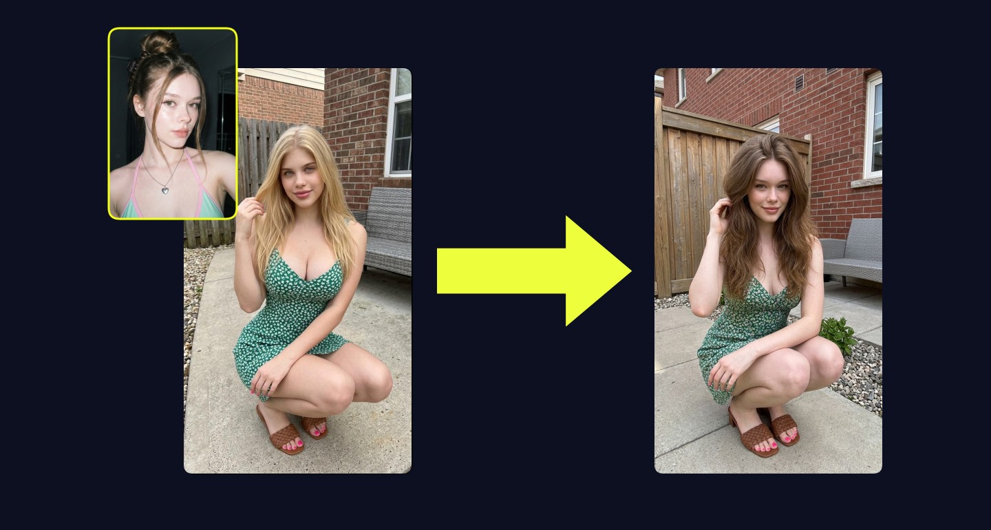 Mila remix walkthrough for Crouching Green Sundress Concrete Path Brick House