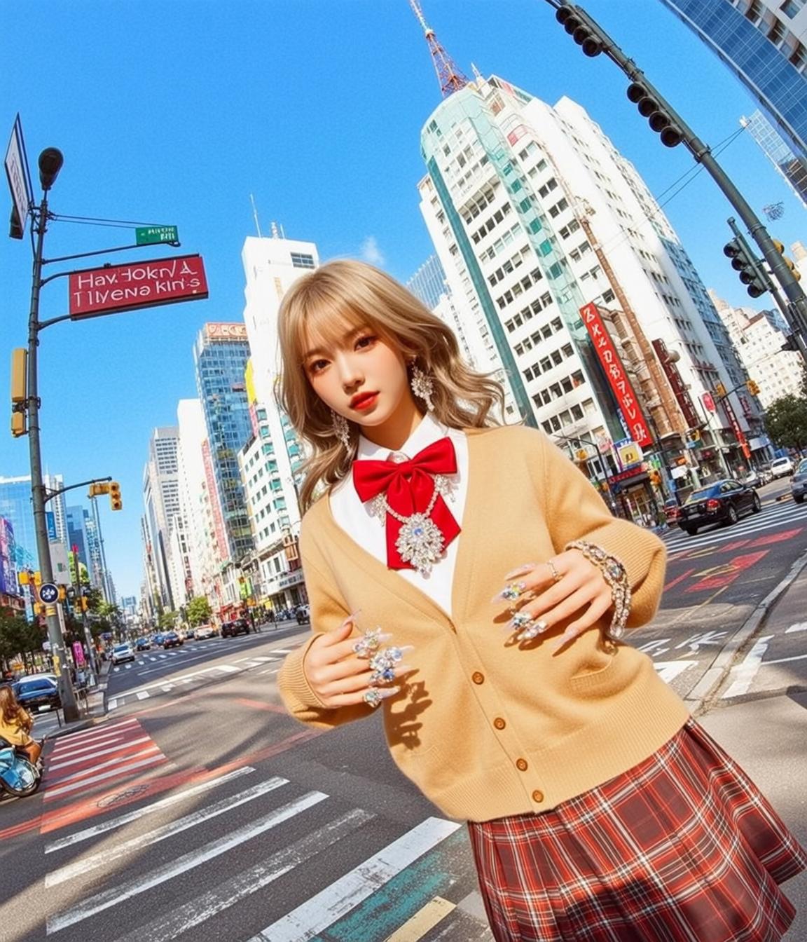 Fisheye Young Blonde Shoulder-length Bangs Fair White