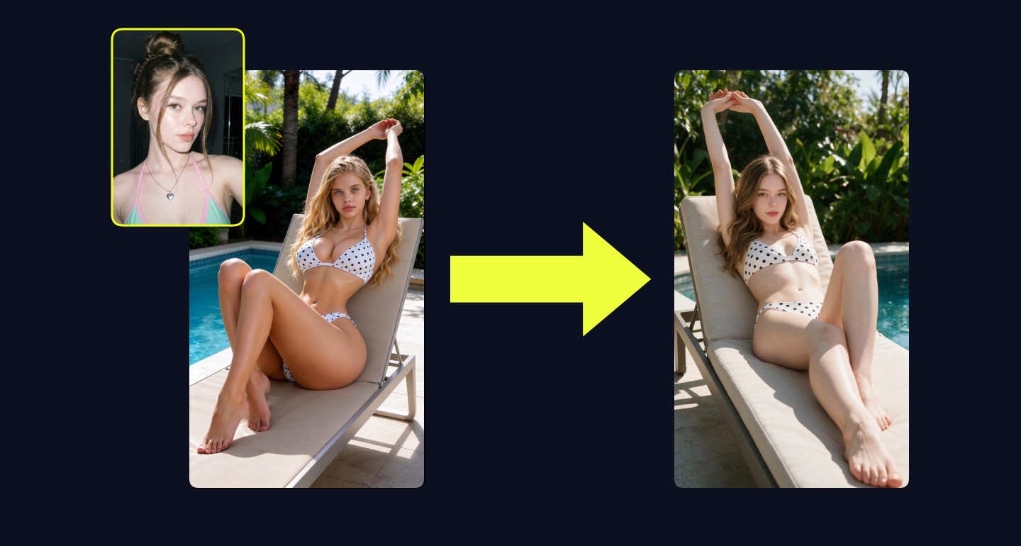 Mila remix walkthrough for Reclining On Sunbed By Pool White Polka Dot Bikini