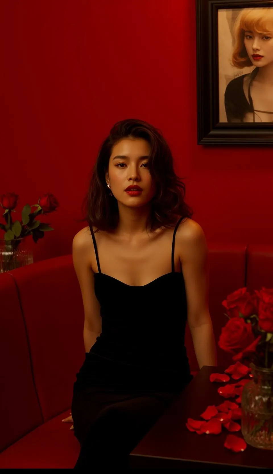 Makeup And Earrings In Velvet Portrait
