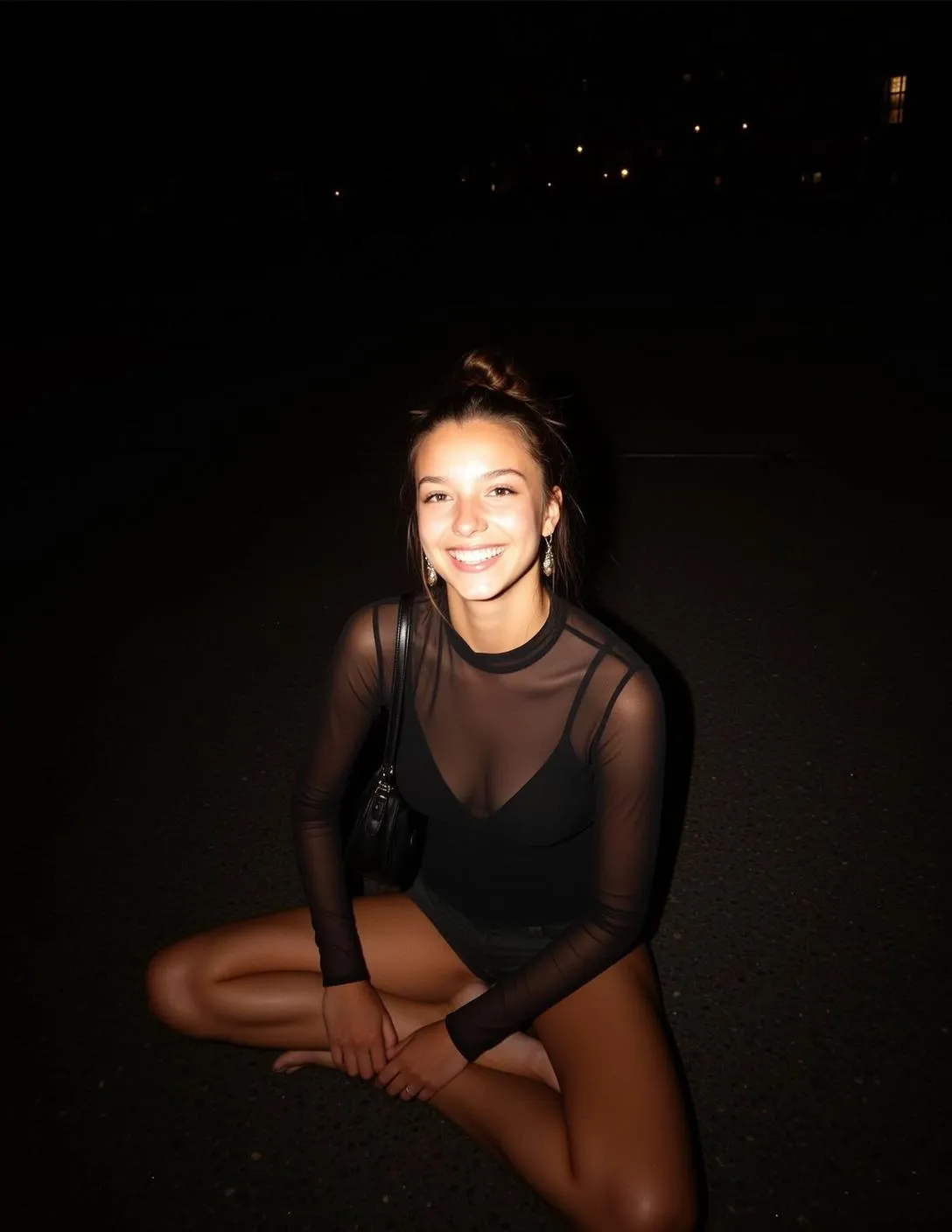 Explore Sitting Cross-legged Ground Facing Wide Joyful