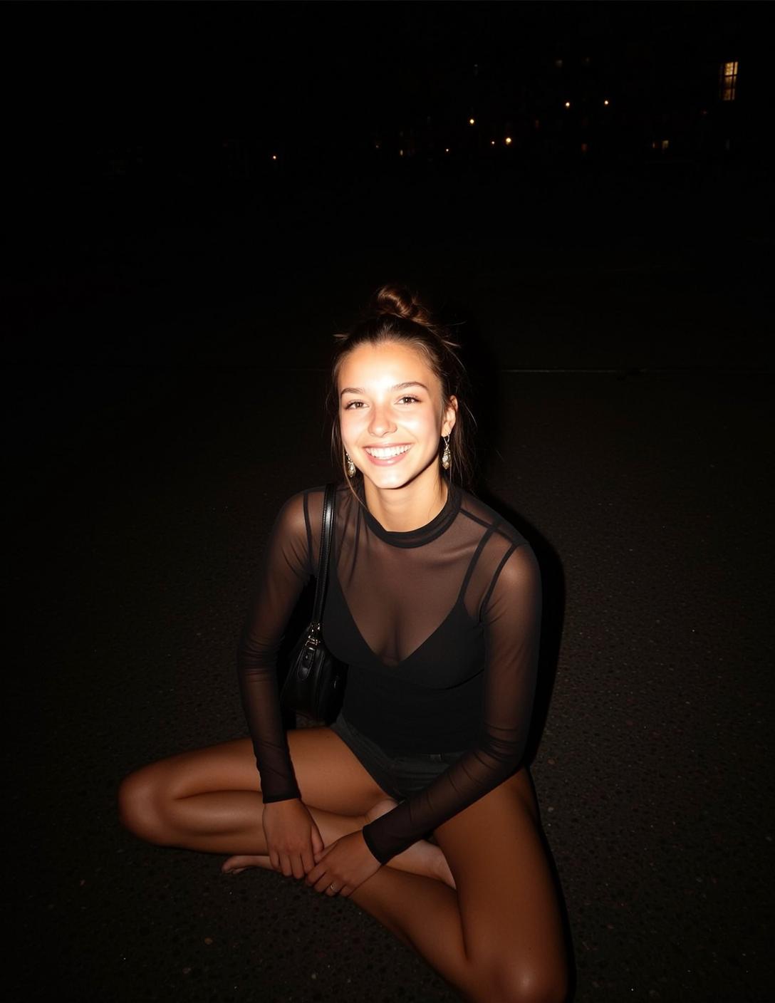 Explore Sitting Cross-legged Ground Facing Wide Joyful