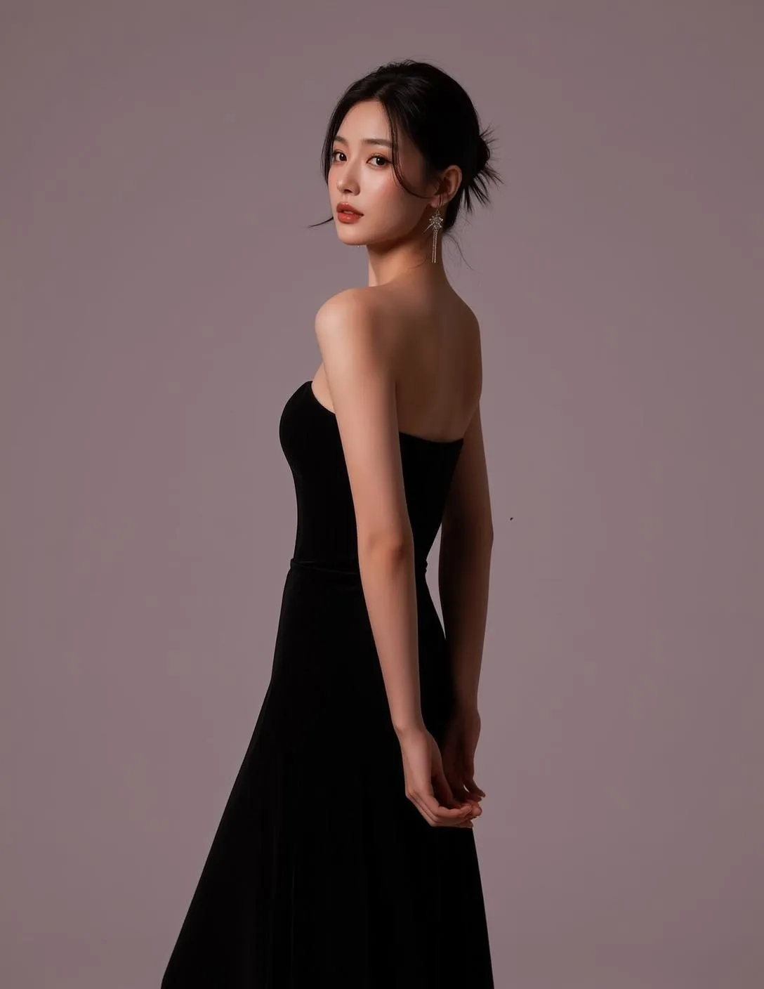 Earrings With Black Velvet Gown