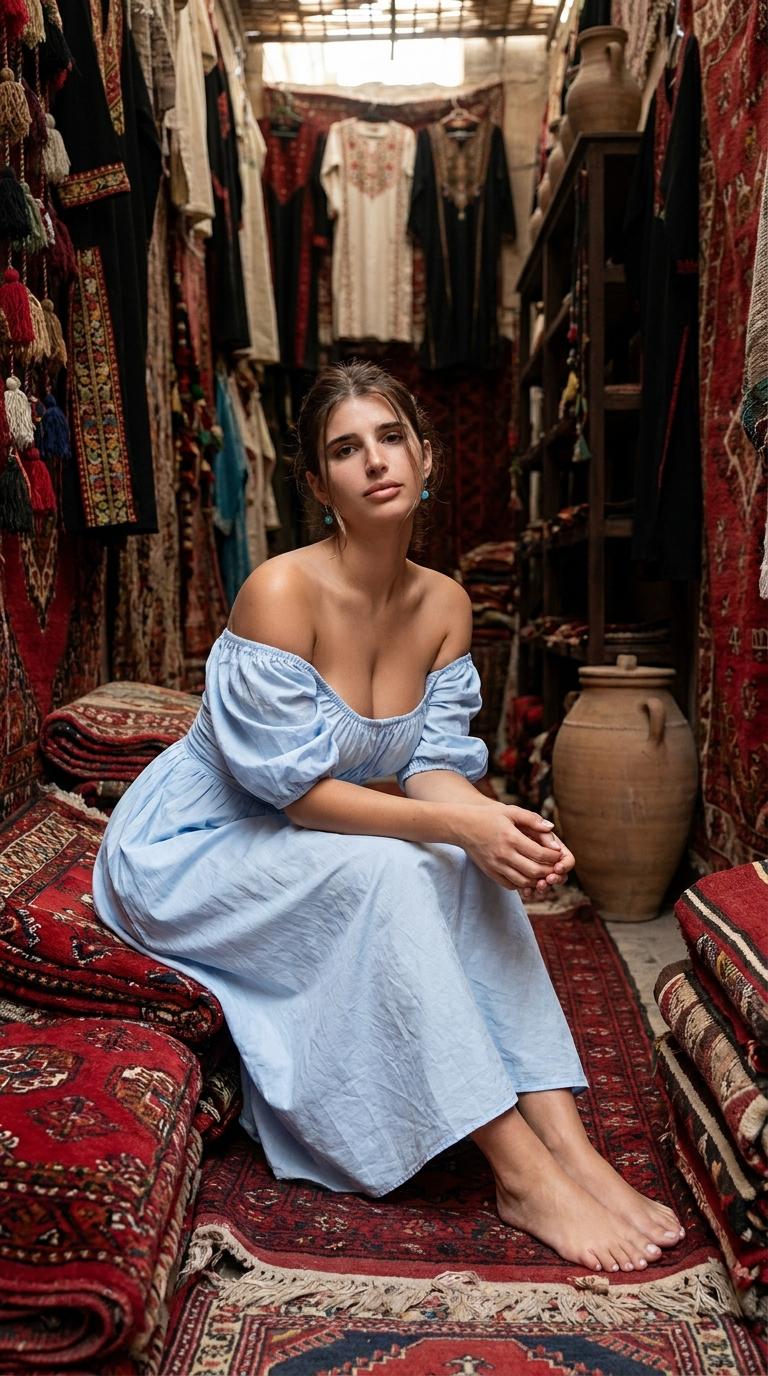 Textile Market Portrait Old Shop Interior