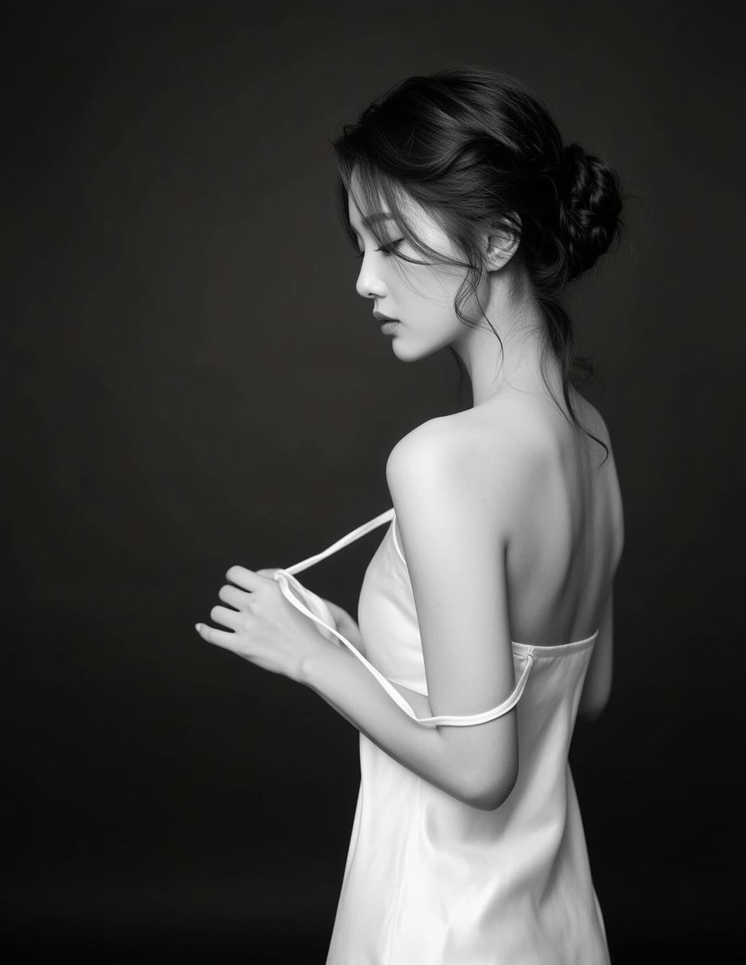 Black White Profile Portrait reference photo
