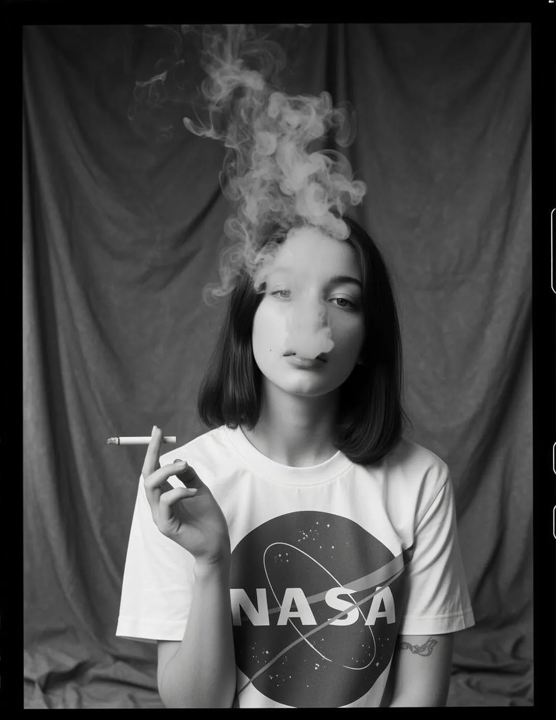 Graphic Tee Smoke Portrait