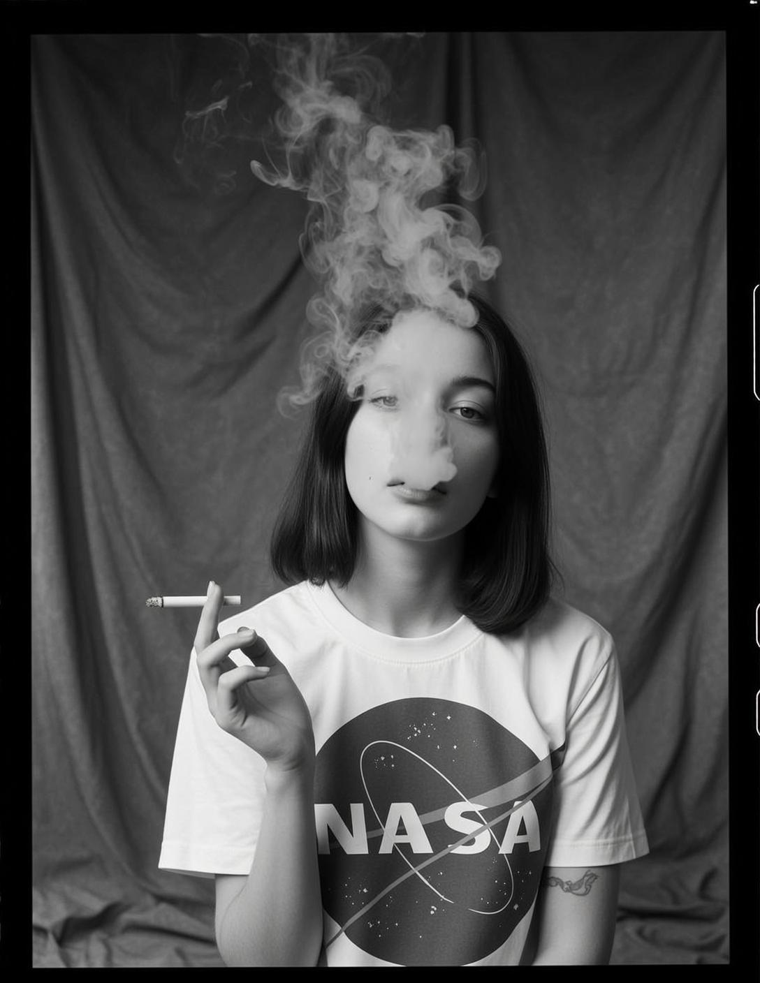 Graphic Tee Smoke Portrait