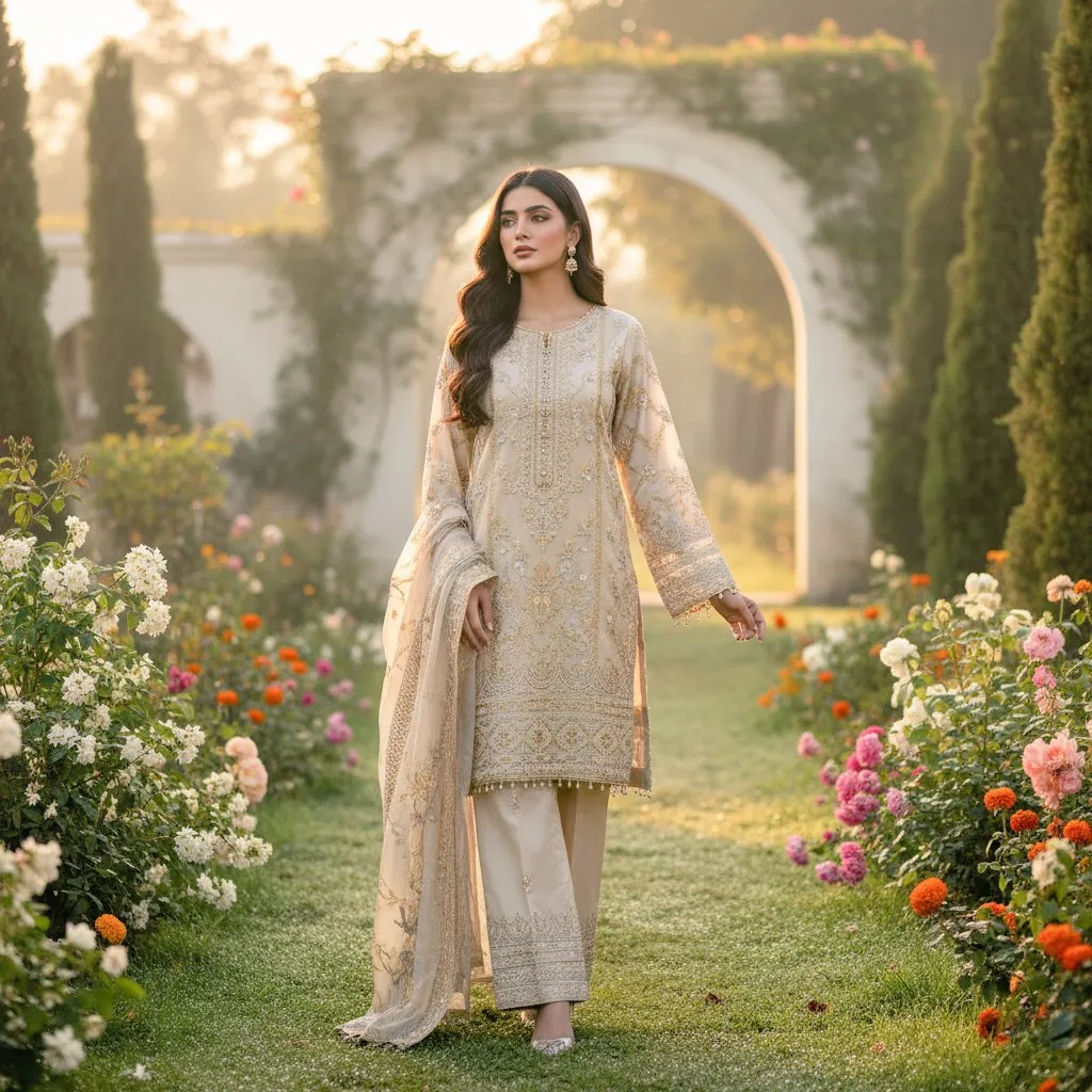 Morning Radiance: A Pakistani Elegance Unveiled