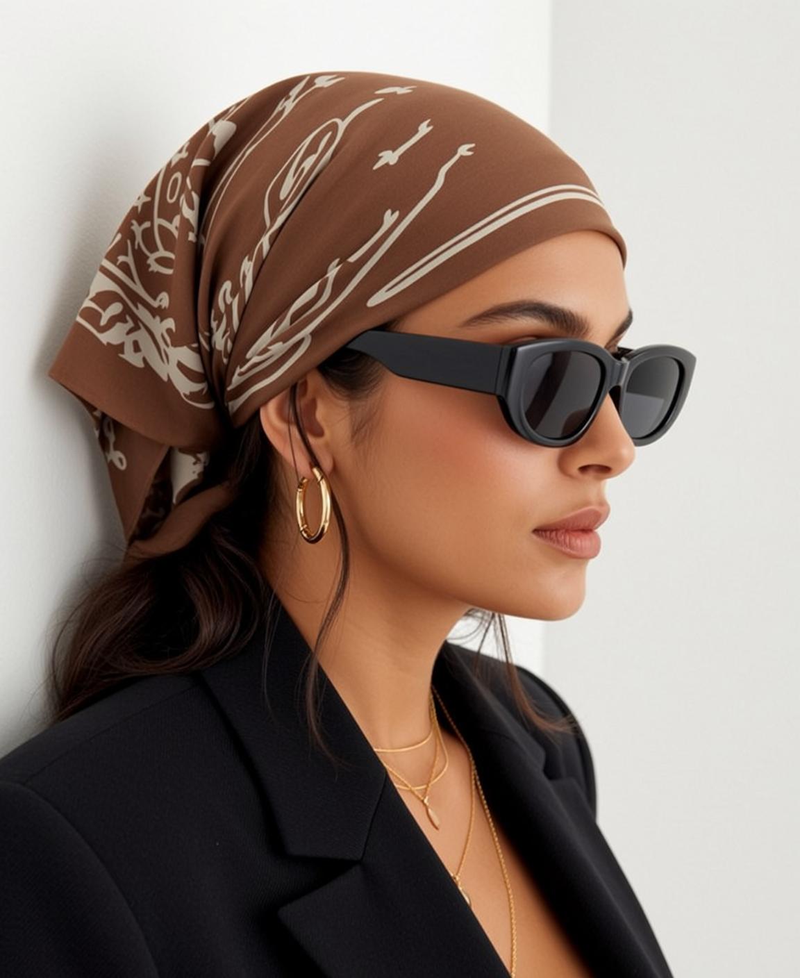 Profile Studio White Wall Black Blazer Bandana