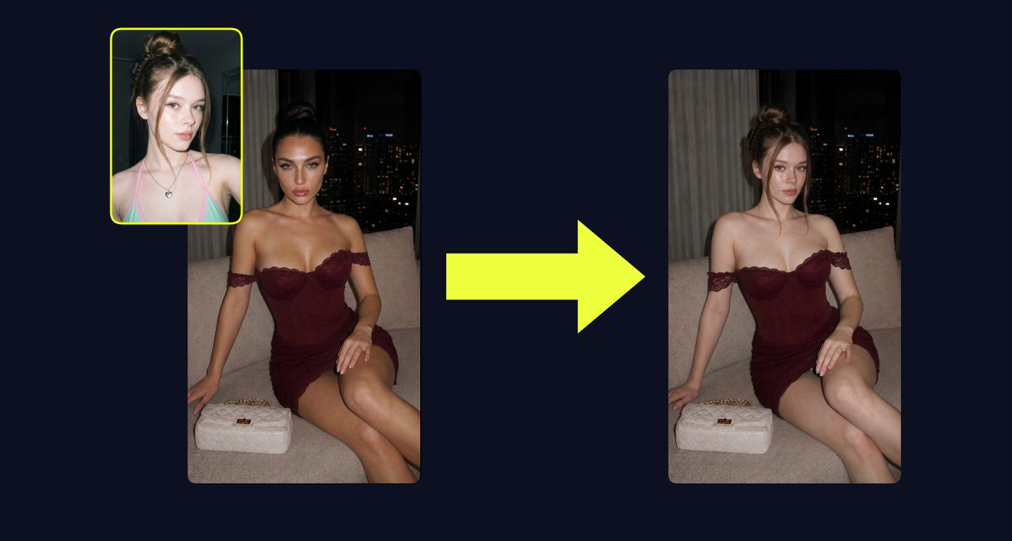 Mila remix walkthrough for Burgundy Strapless Dress on Modern Sofa