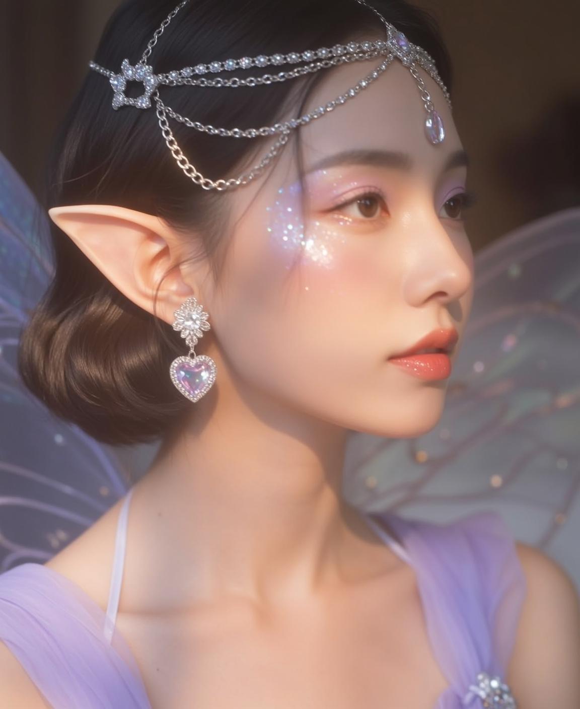 Fairycore Young Dark Brown Styled Updo Fair