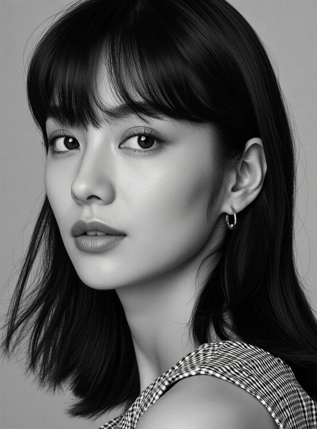 Makeup And Earrings With Sleeveless Top