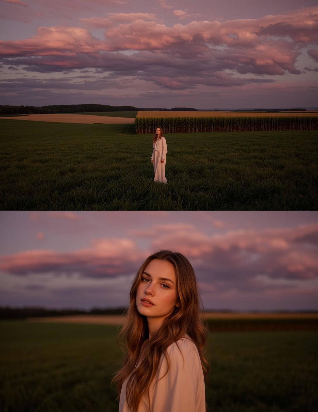 Explore Stands Vast Grassy Field Cornfield Her