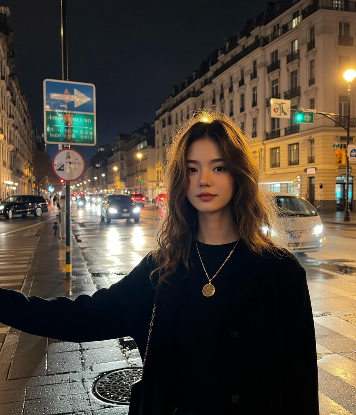 Makeup And Necklace In Night Portrait reference photo