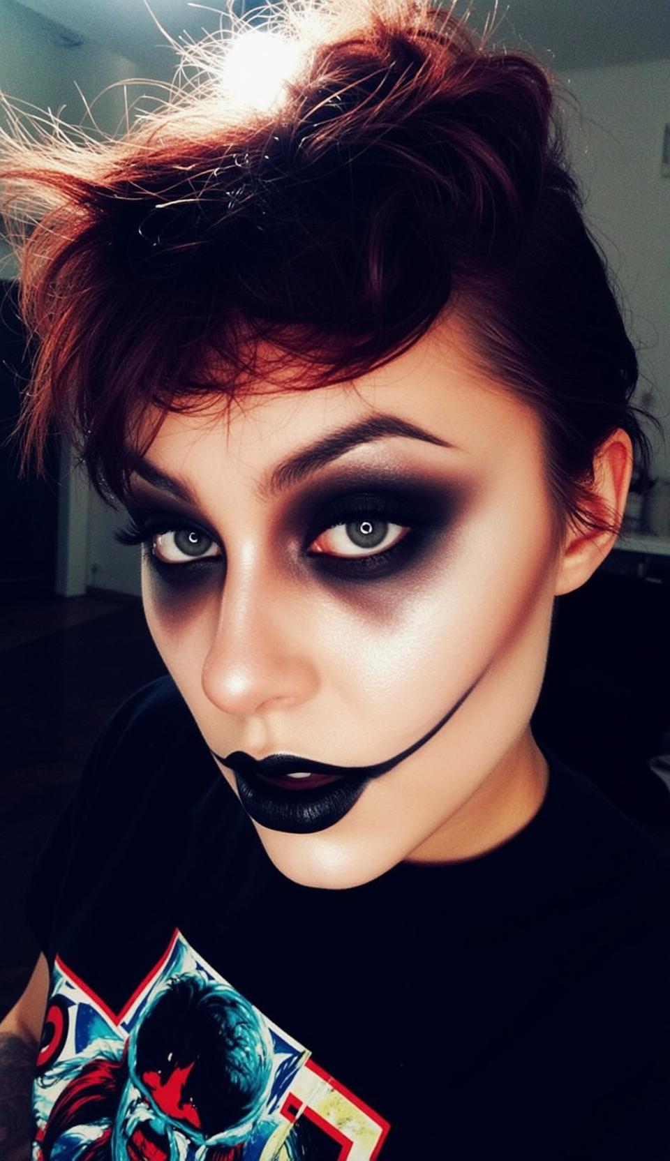 Halloween Makeup Young Messy Bun Reddish-brown Pale