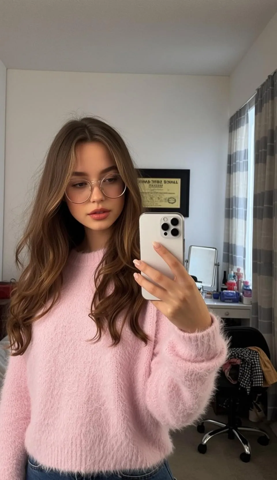 Explore Young Taking Selfie Bedroom Holding White