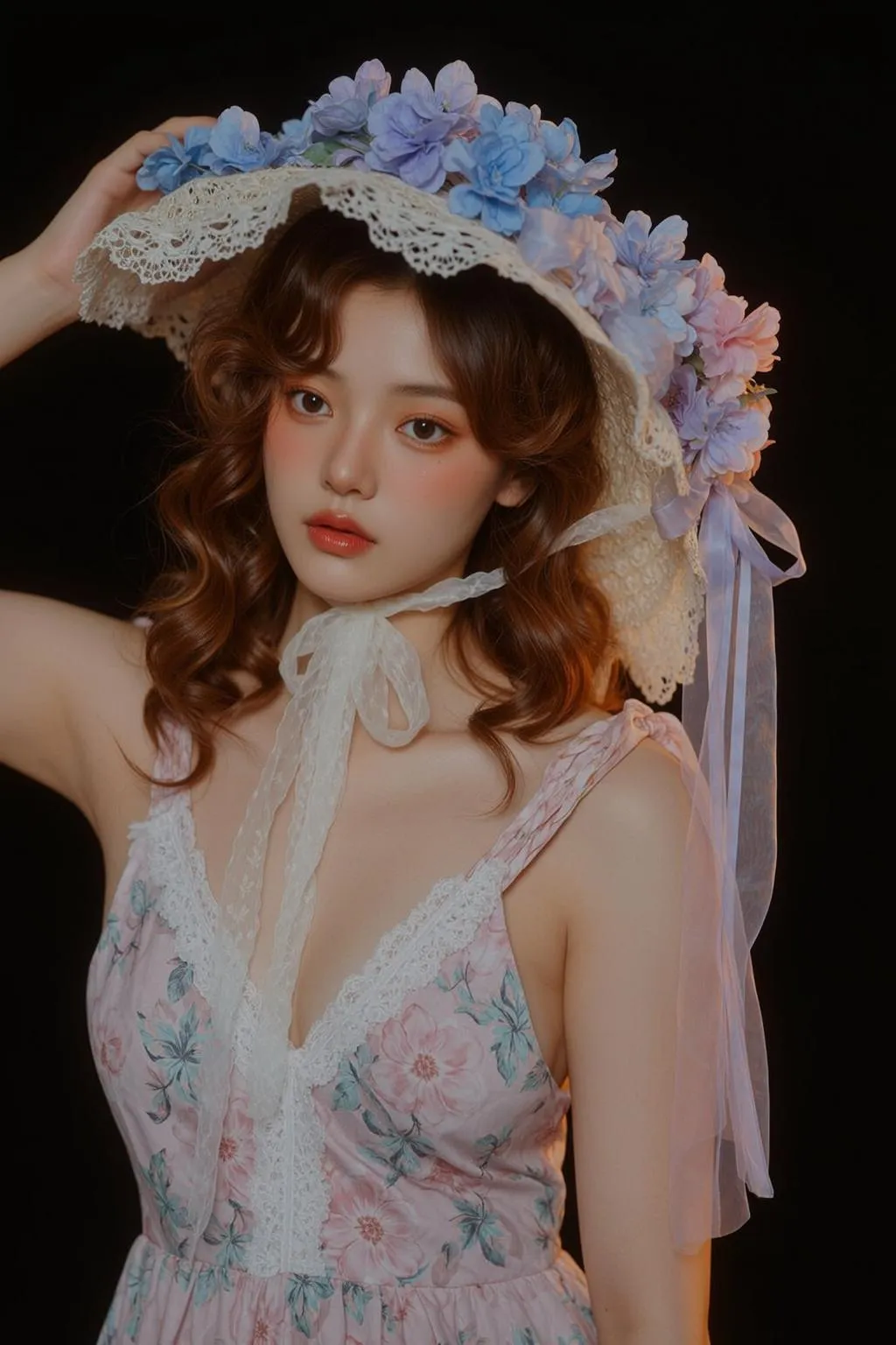 Floral Hat Portrait Pose