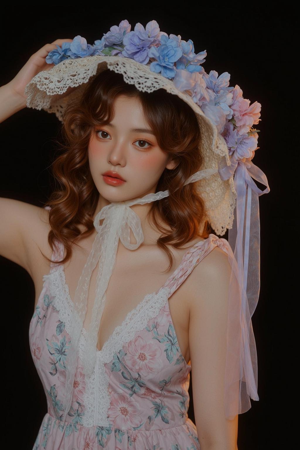 Floral Hat Portrait Pose
