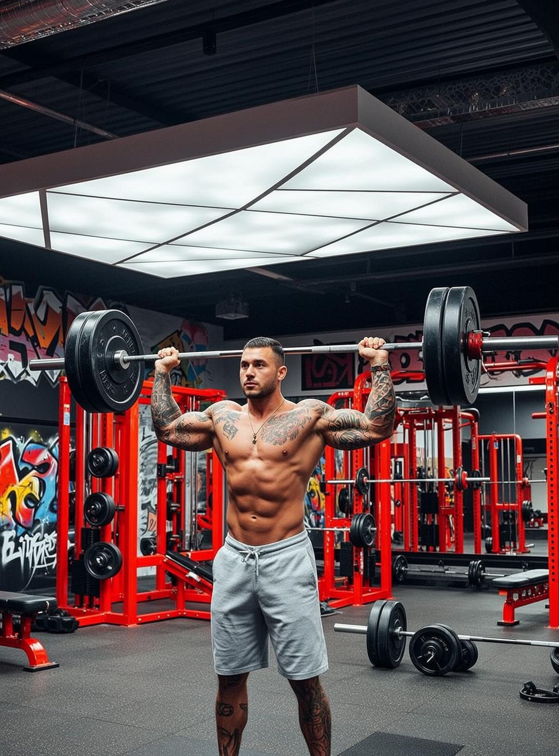 Muscular Tattoos Short Dark Hair Tanned Skin