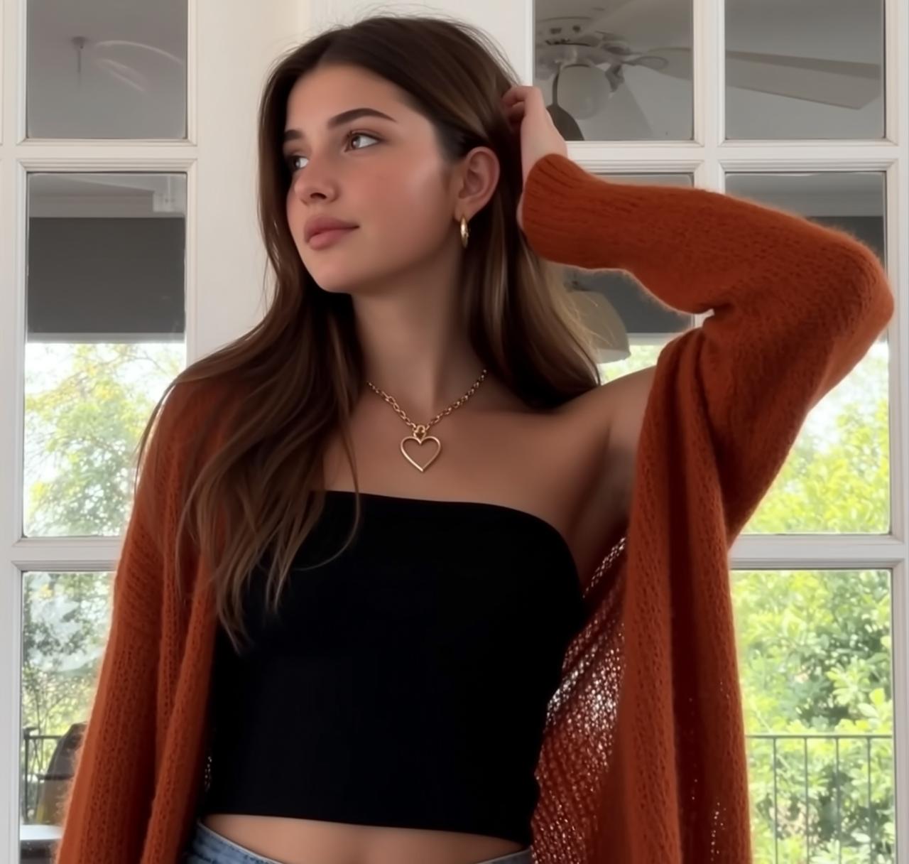 Burnt Orange Cardigan Pendant