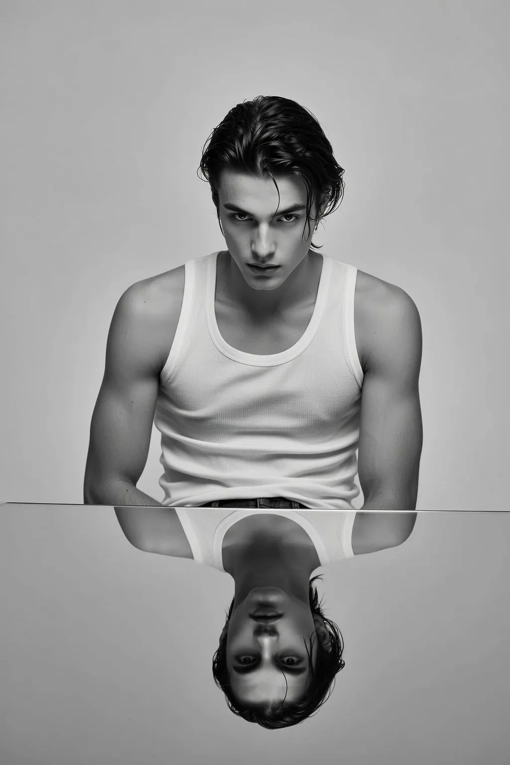 Explore Seated Leaning Forward Slightly His Arms