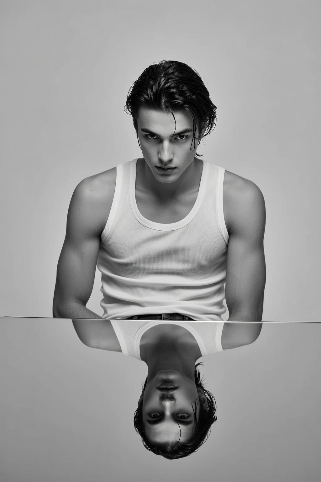Explore Seated Leaning Forward Slightly His Arms