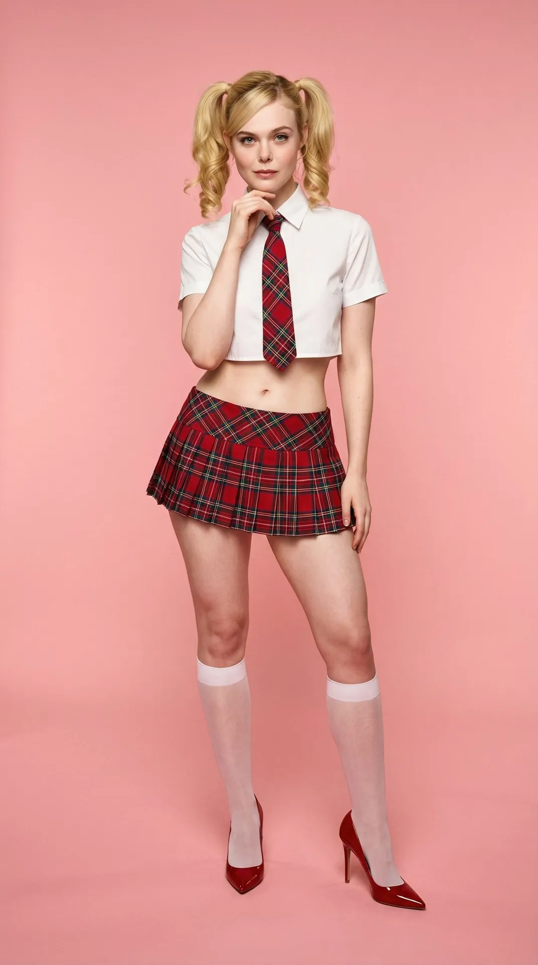 Elle Fanning Studio Pink Cyclorama High Fashion