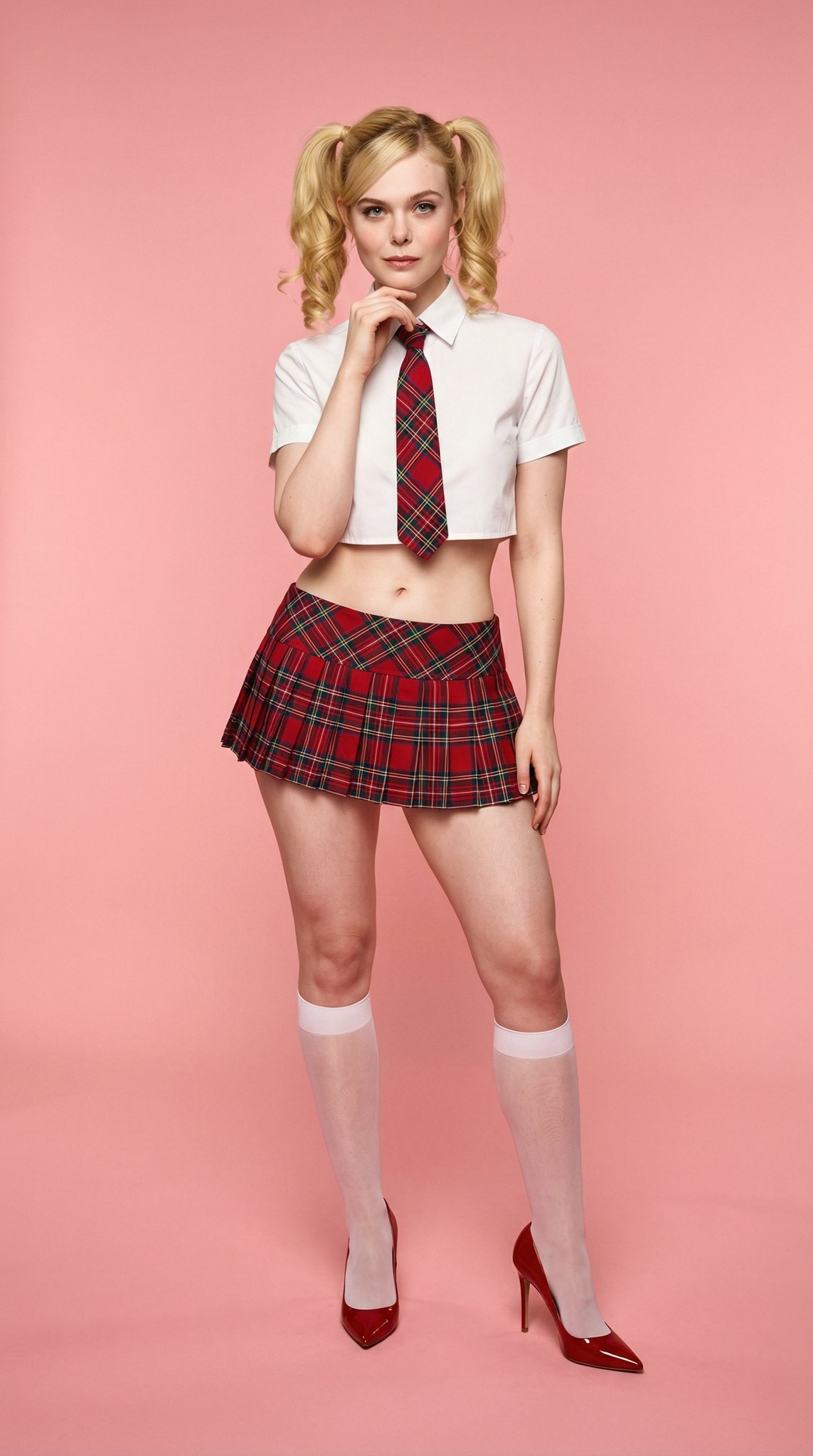 Elle Fanning Studio Pink Cyclorama High Fashion