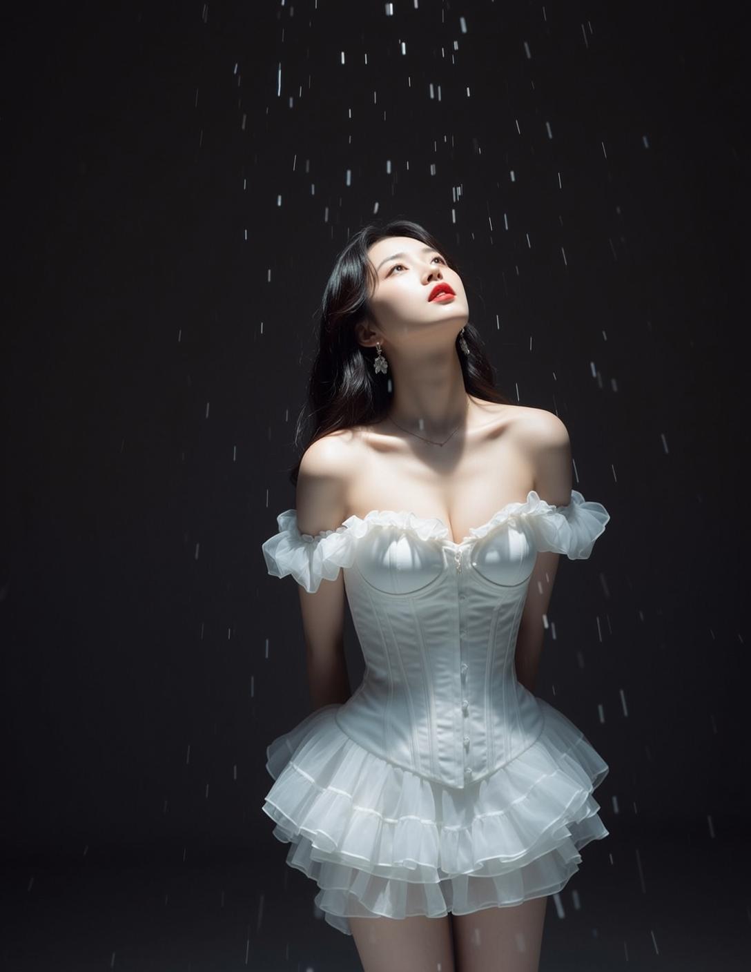 White Ruffled Droplet Portrait