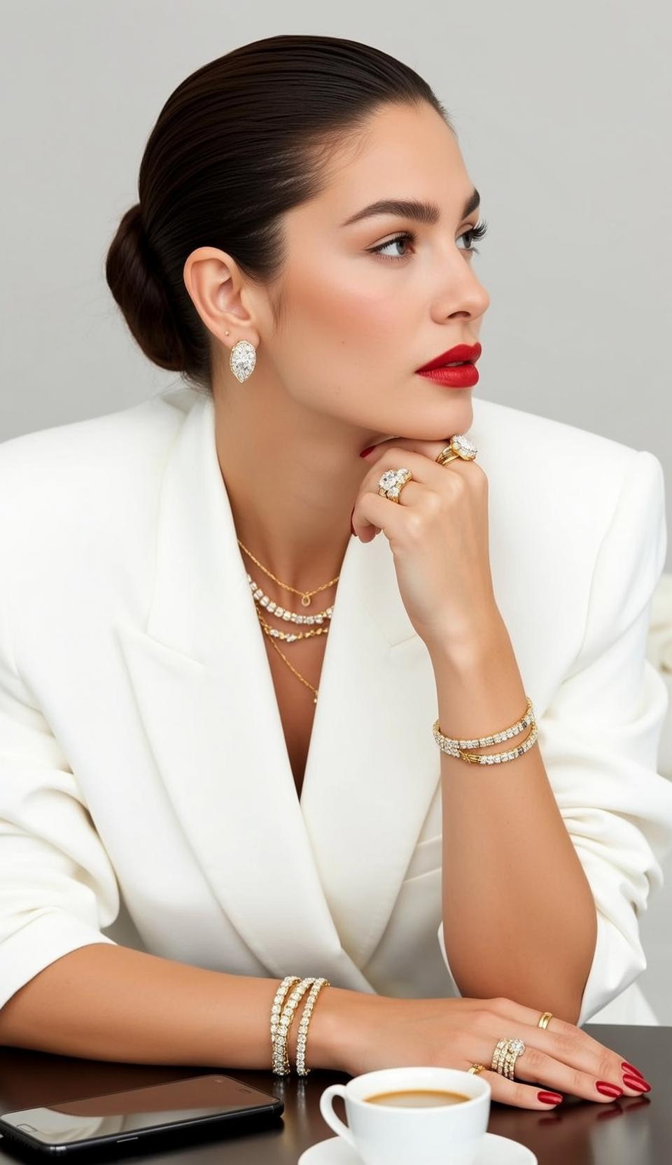 Luxury Dark Brown Pulled Back Bun Light