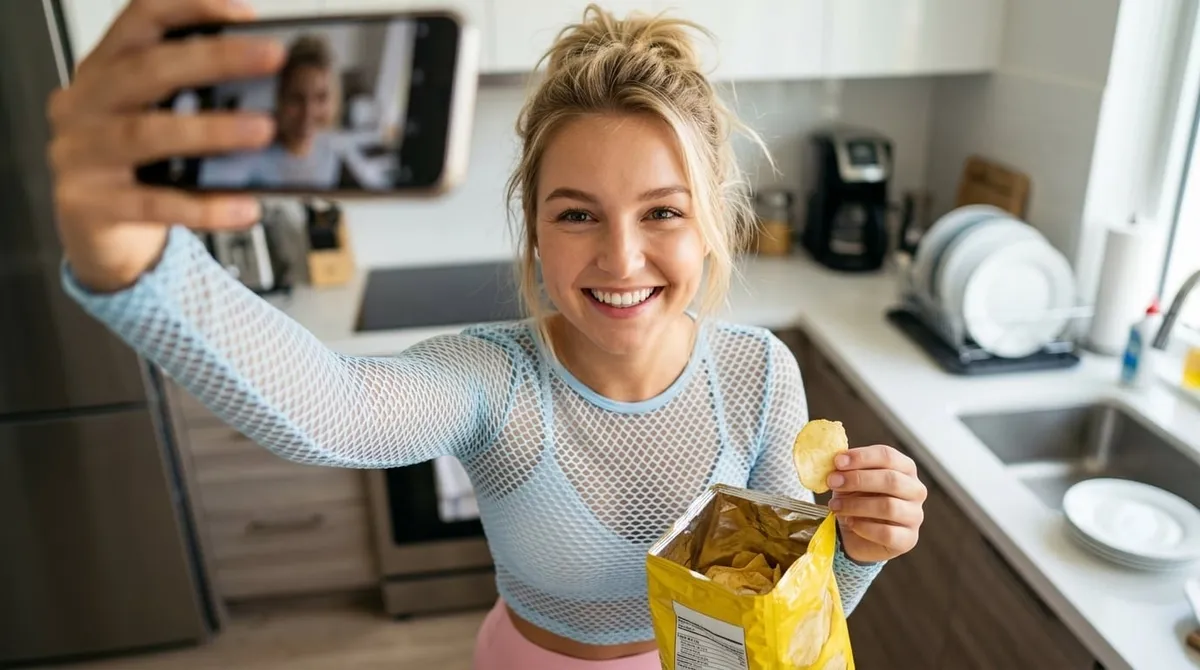 Kitchen Selfie Bright Natural Light Pink Leggings