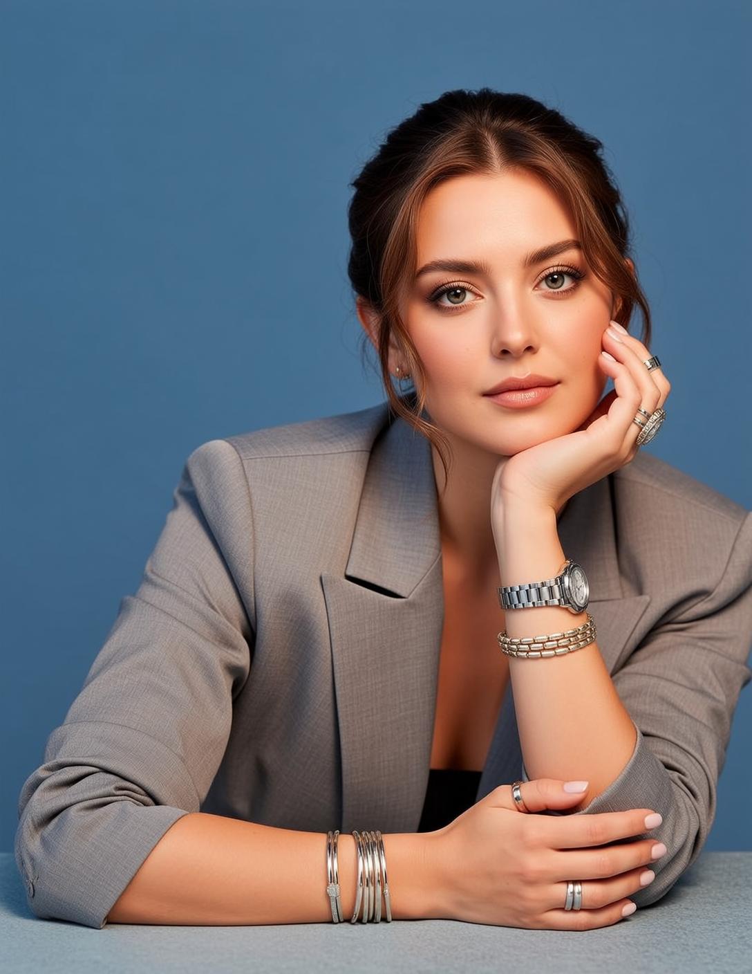 Luxury Young Brown Pulled Back Bun Loose