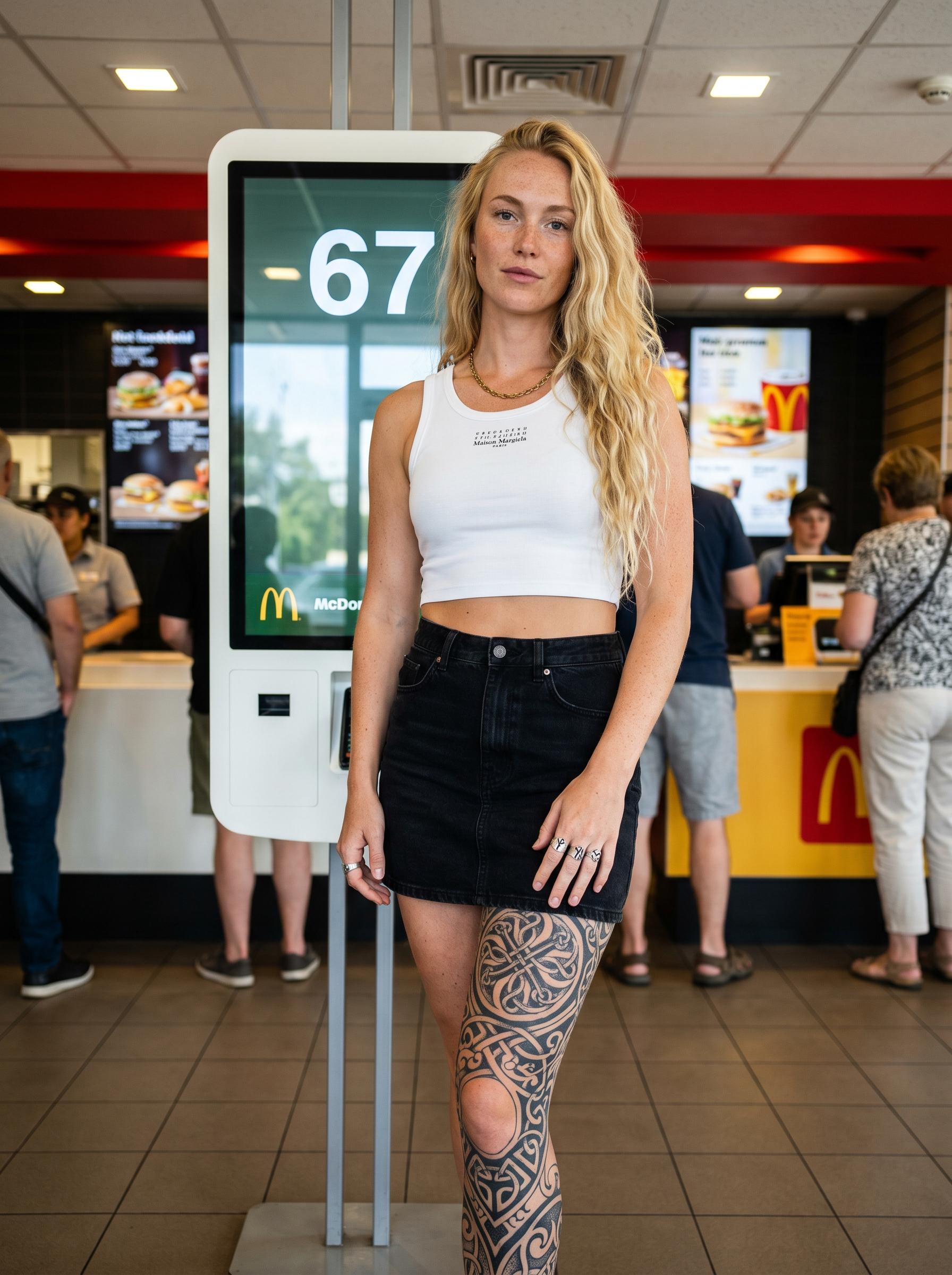 Gray Shirt And Another At Busy Restaurant