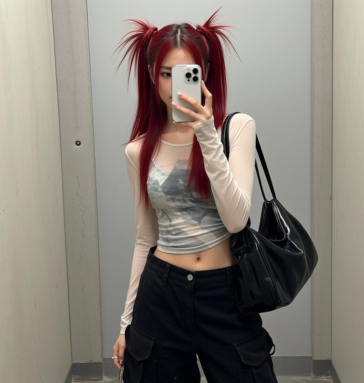 Acubi Standing Holding Smartphone Her Right Hand