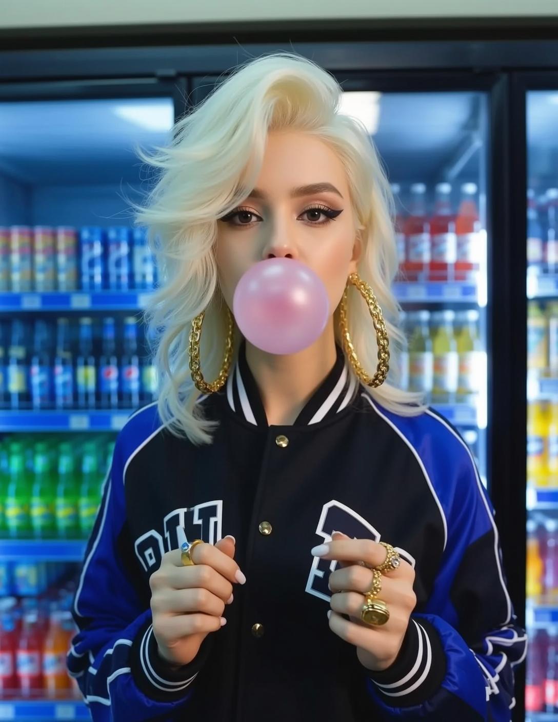 Bubblegum Bubble Fashion Portrait