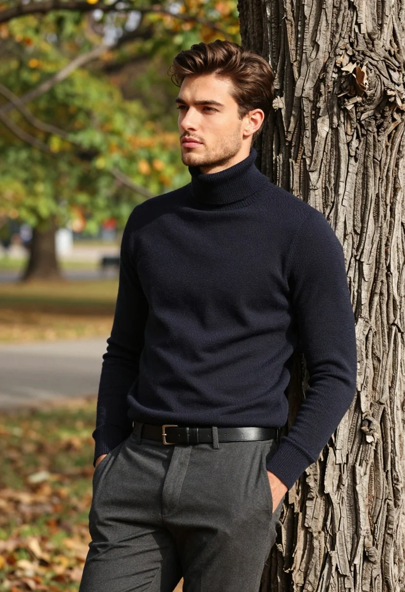 Handsome Young Man With Short Brown Hair And Light Stubble