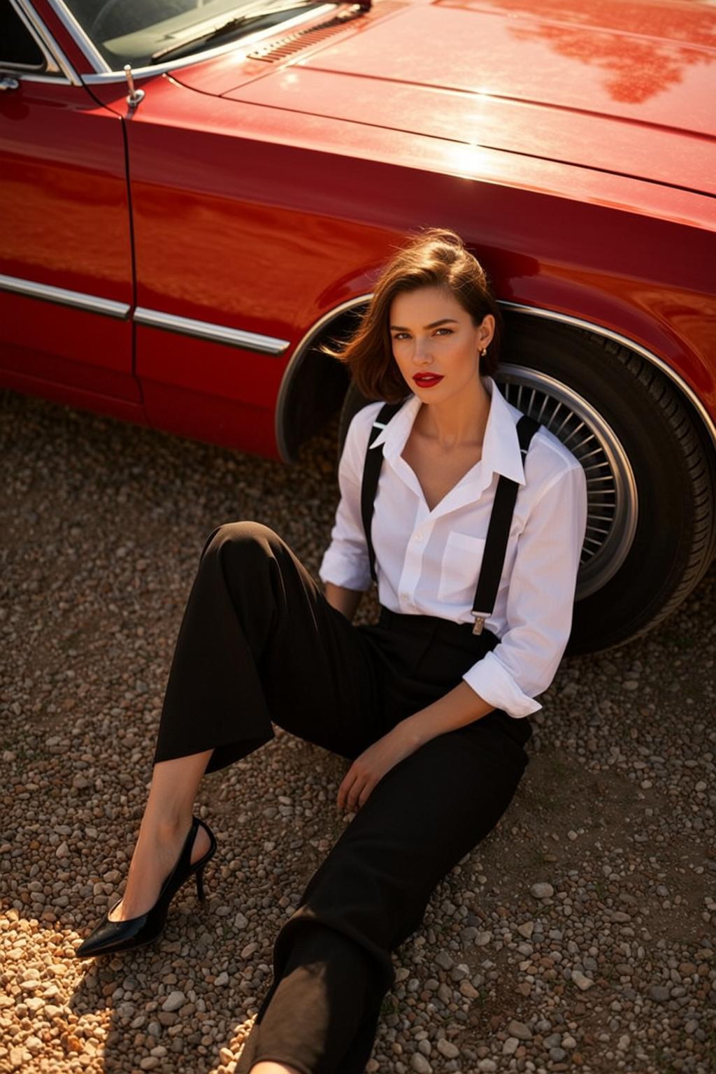 Car Car Lean Portrait
