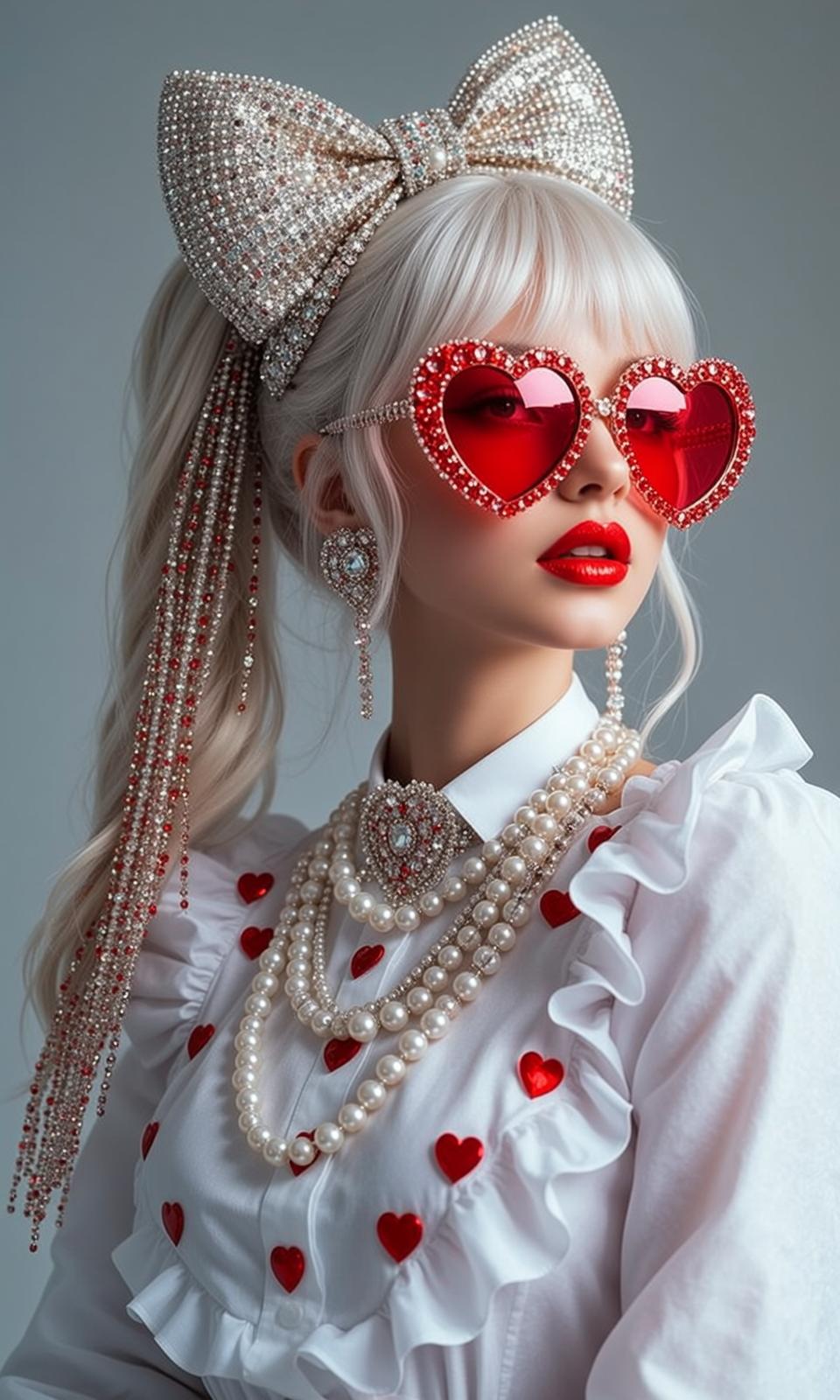 Halloween Makeup Platinum Blonde Pulled Back Ponytail