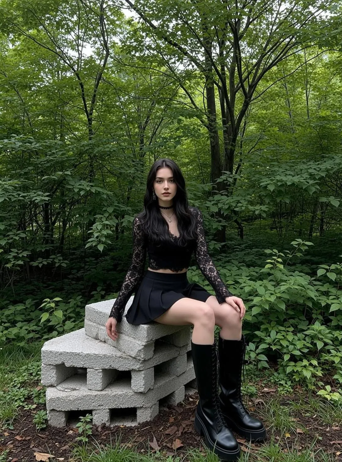 Necklace In Forest Portrait