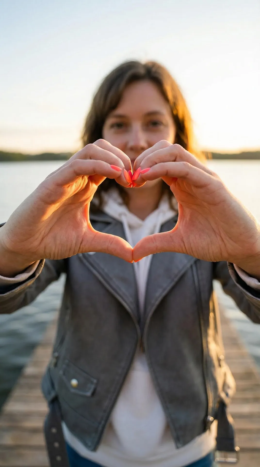 Manicure In A Golden Sunset Hands Heart Portrait